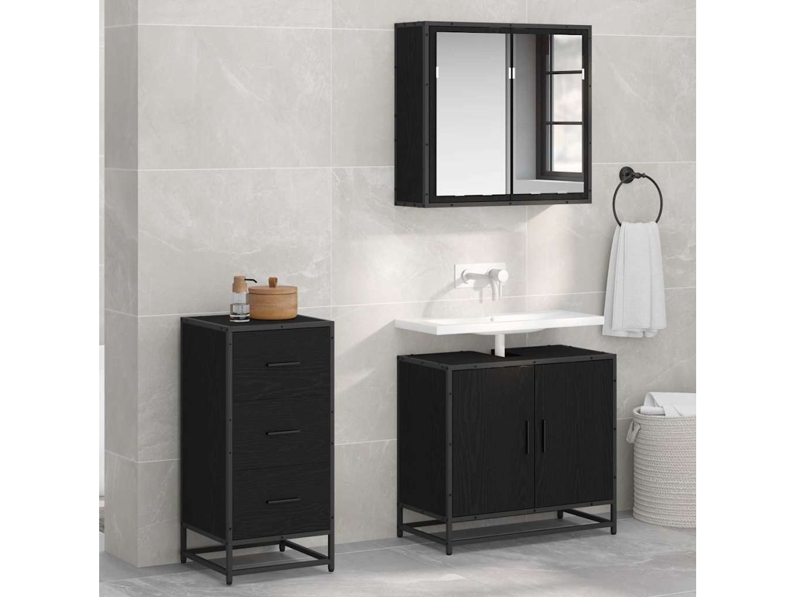 Vidaxl Buffet Carvalho Preto 35,5 X 35 X 76 Cm