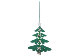 Adorno De Natal Em Forma De Árvore Com Sino Pingente Verde E Vermelho Opcional
