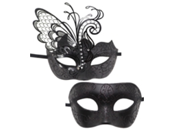 Pacote Com 2 Máscaras De Penas Femininas Para Baile De Máscaras Veneziano De Halloween Mardi
