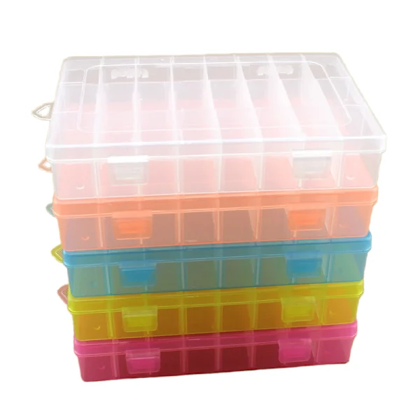 Conjunto De 2 Caixas Organizadoras Plástico Transparente Para Linhas Bordado, Ferramentas Costura, Na Cor Azul. Aquaforge