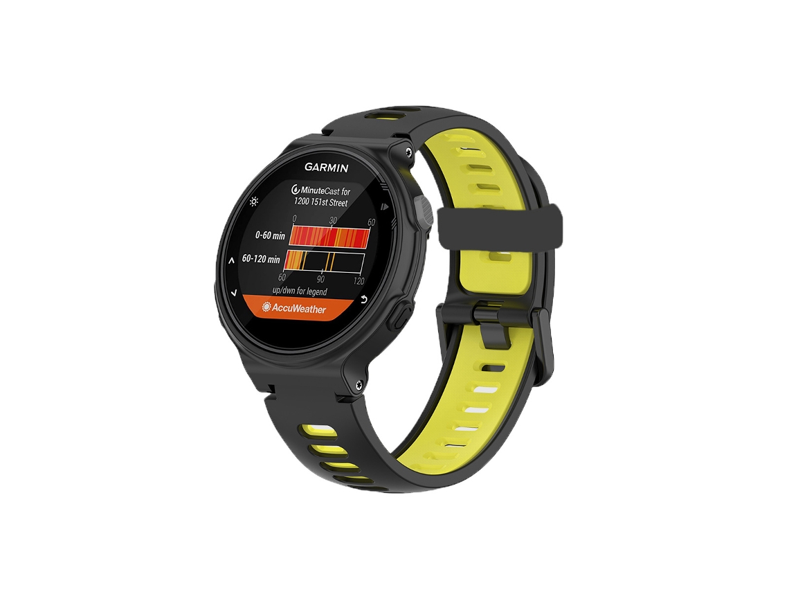 Pulseira Em Silicone Para Garmin Forerunner 220/230/235/620/630/735xt Preto E Amarelo Hexinyigjly