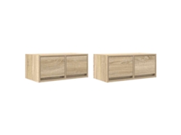 Conjunto de 2 Móveis de Tv Deriv. Madeira Carvalho Sonoma MAISON EXCLUSIVE (60x31x25,5 cm)