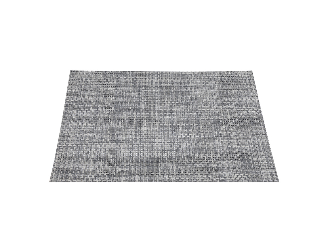 Individual de mesa em PVC com isolamento térmico e impermeável, trançado cinza