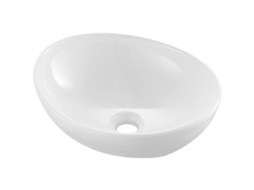 Lavatório Cerâmico Oval Branco 409x341mm Para Casa De Banho Ou Hotel Tekmaquinas