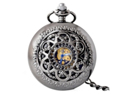 Reloj De Bolsillo Mecánico Unisex Vintage Con Patrón Floral Y Diseño Hueco