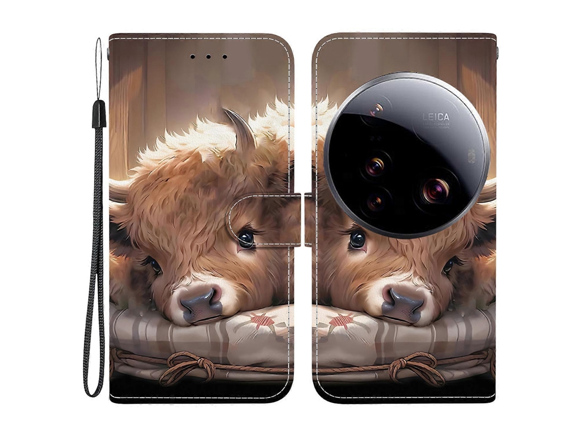 Capa De Couro Tkdaddy Para Xiaomi 15 Ultra Com Suporte, Carteira, Estampa, Capa Para Celular Com Alça De Pulso E Estampa De Panturrilha