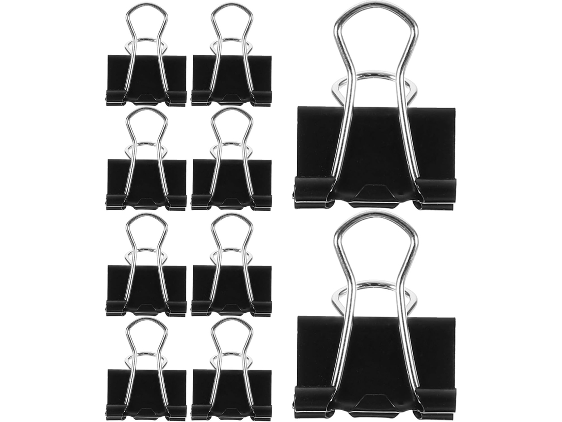 Pequenos prendedores de metal para macarrão, 15 mm, 100 unidades, transparentes, para organizar documentos e páginas em mesas.