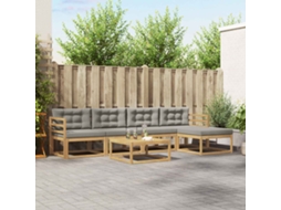 Vidaxl Conjunto De Sofás Para Exterior 6 Unid. Branco E Cinzento-claro