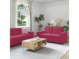 Vidaxl Conjunto De Sofás 3 Unid. Vermelho Ventoso Veludo