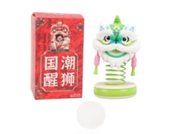 Figura Leão Balançante Carro Office Casa Verde Branco