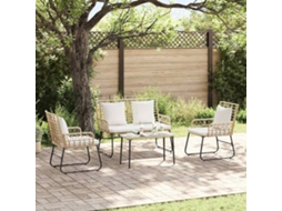 Vidaxl Conjunto de Móveis de Jardim 4 Pcs Preto e Anthracite Vime Pe