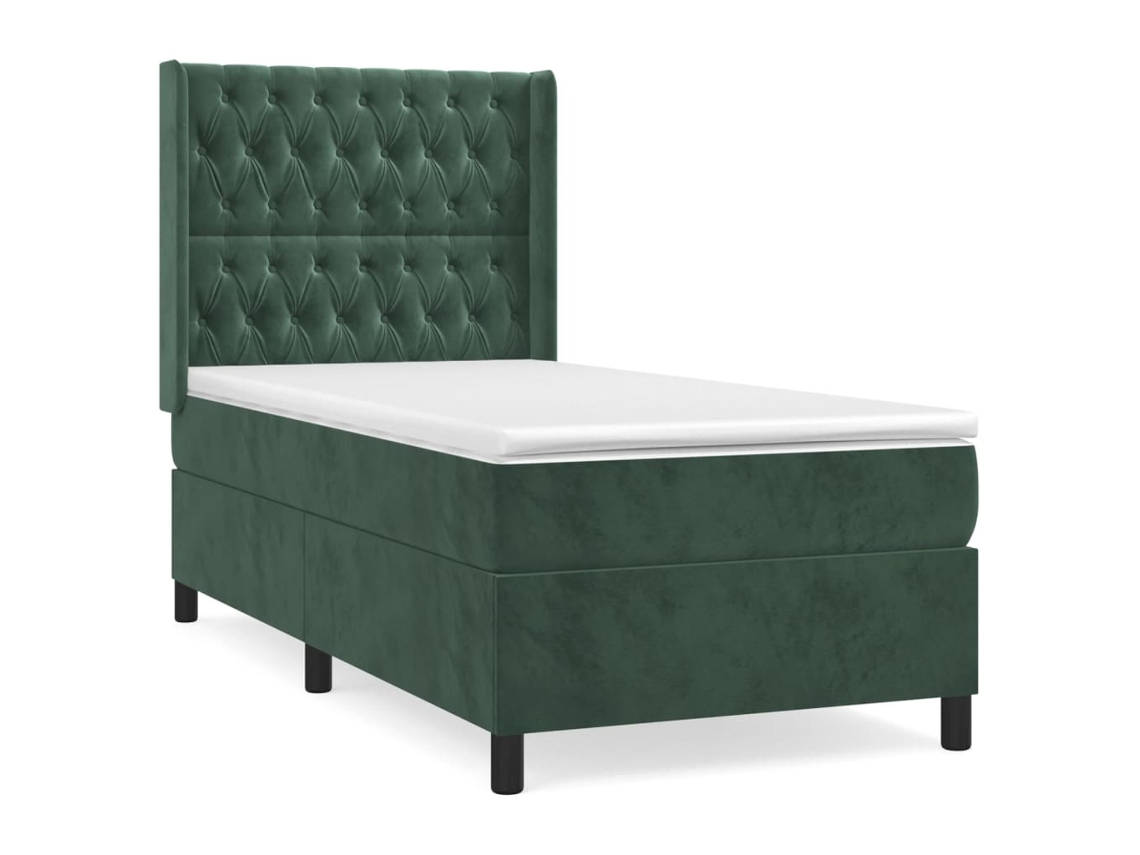 Box Spring Bed, Box Spring Beds Vidaxl Verde Veludo (90 X 190 Cm)