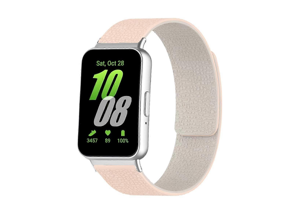 Pulseira De Silicone Magnética Macia Com Textura De Lichia Para Samsung Galaxy Fit3