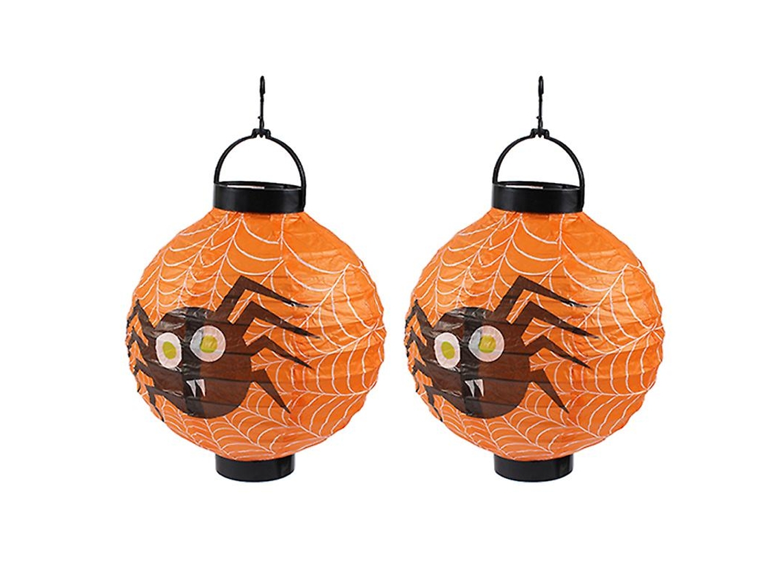 2 Peças de Lanterna de Aranha Brilhante para Decorações de Halloween ALLINLESS