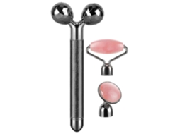 Rodillo de Jade Elétrico 3 em 1 Masajeador Facial 3d, Quartzo Rosa GOKOCO