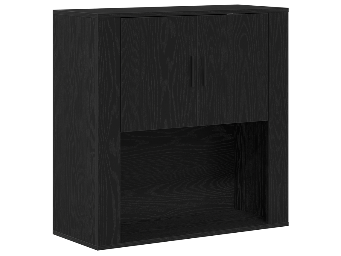 Conjunto 1 Gabinete De Armazenamento De Parede Vidaxl Preto Derivados De Madeira (80 X 33 X 80 Cm)