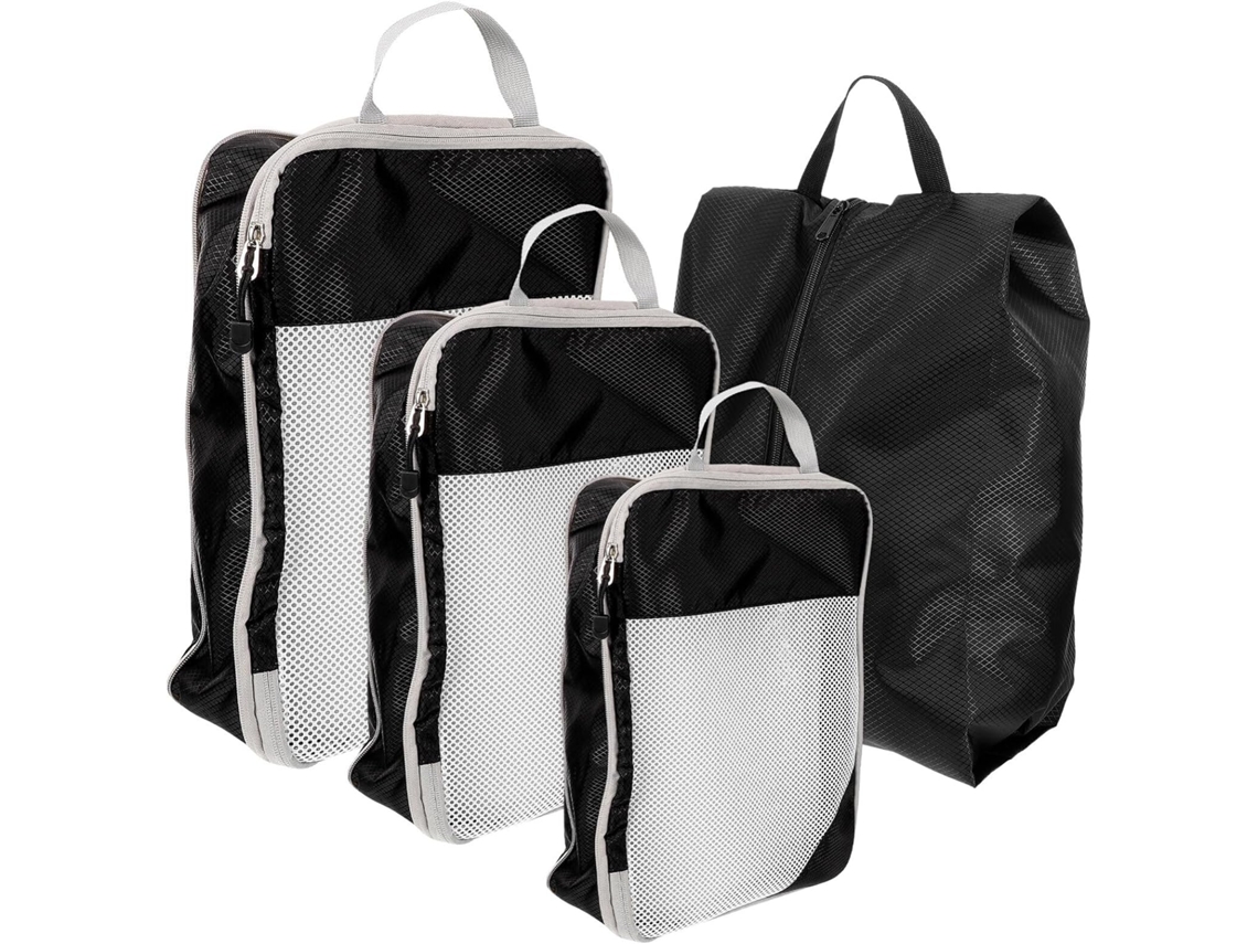 De 4 Peças De Organizadores De Viagem Compactáveis Para Roupas E Sapatos, Prático E Ideal Para Guardar Seus Pertences.