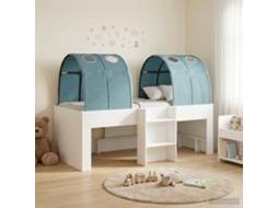 Vidaxl Cama Com Túnel 3 Unid. Branco E Azul-claro Derivados De Madeira