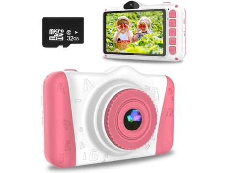 Câmera Digital Infantil WOWGO X8 32Gb 3 5'' Selfie 12Mp 1080P Hd Rosa