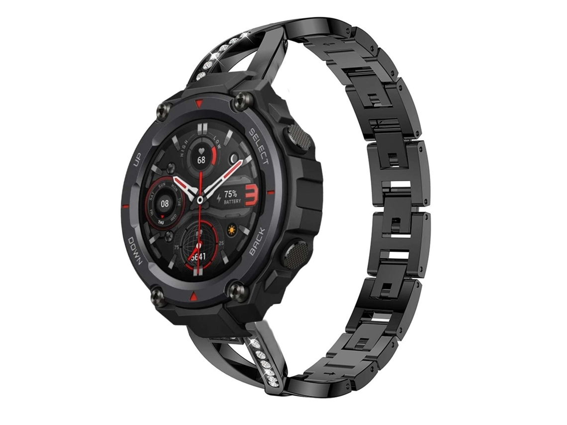 Bracelete Pulseira Aço Luxury para Amazfit T-Rex Preto