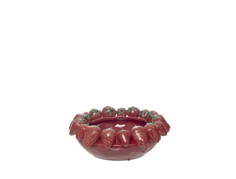 Fruteira Cerâmica Morangos 37cm Imporcelos