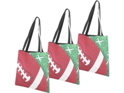 Sacola Reutilizável com Estampa de Rugby. Bolsa Leve para Festas e Compras. Ecológica. Ombro Prática CHABERLU