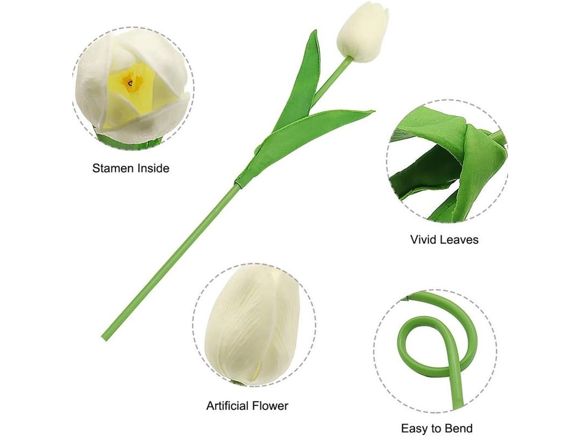 Tulipas Artificiais, Conjunto de 10 Flores para Casamento AQUAFORGE