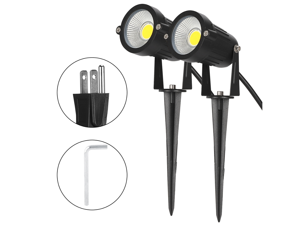 5w Luz de Jardim Led Ip65 Impermeável Alumínio 360° Spotlights para Gramado e Paisagem