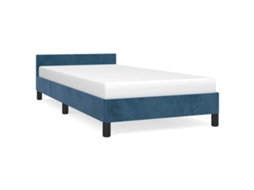 Bed Frame With Headboard, Bed Frames With Headboard Vidaxl Azul Veludo (80 X 200 Cm)