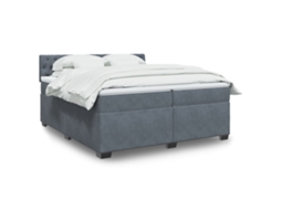 Vidaxl Cama com Molas/colchão 200x200 Cm Veludo Cinzento escuro