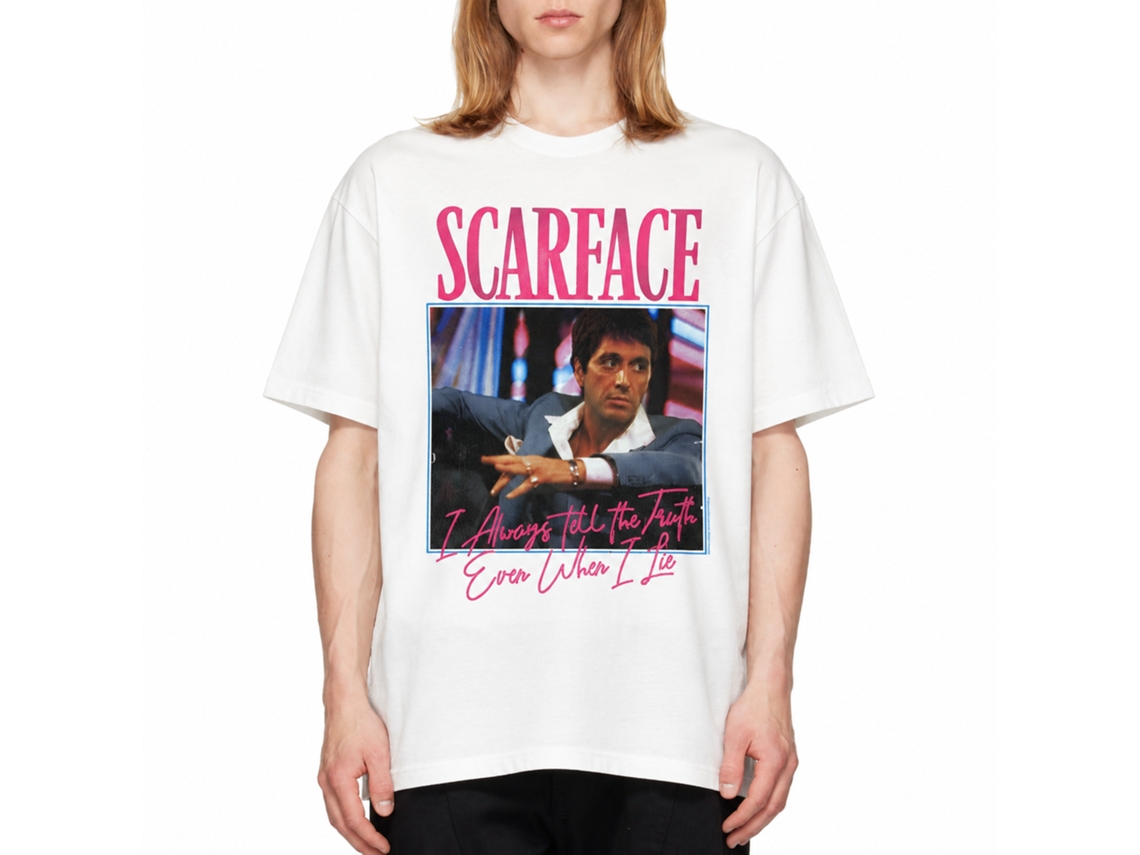 Rockinstone Scarface Movie Even When I Lie White Adult T-shirt Size:l