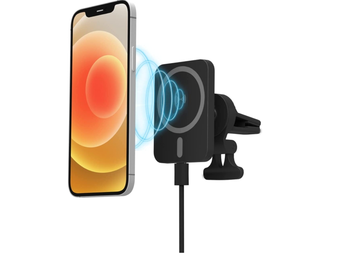 Carregador Montagem Carro Ventilação Magsafe para iPhone 12 YIZHOOD Magnética Preto