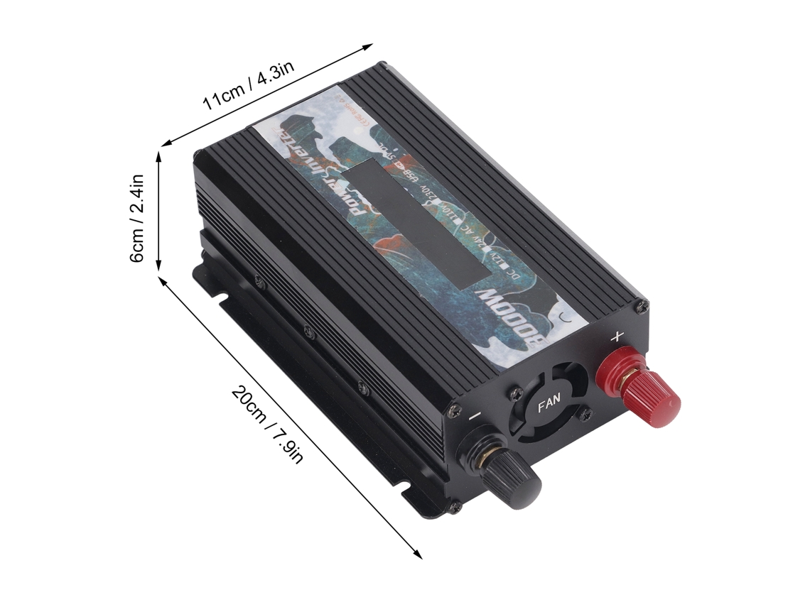 Inversor De Potência Carro 3000w Com Usb E Lcd