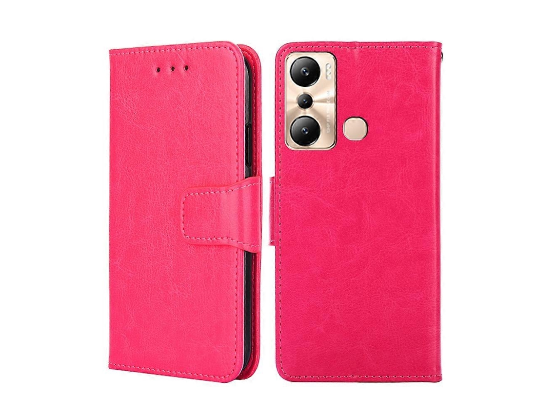 Capa De Couro Com Textura De Cristal Para Infinix Hot 20i