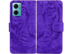 Capa Estampa Tigre Função para Xiaomi Redmi Note 11E HONGWE. Pele Sintética Magnética Multicor