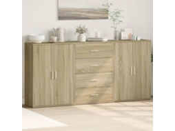 Vidaxl Aparadores 3 Pcs 60x31x84 Cm Derivados Madeira Carvalho Sonoma
