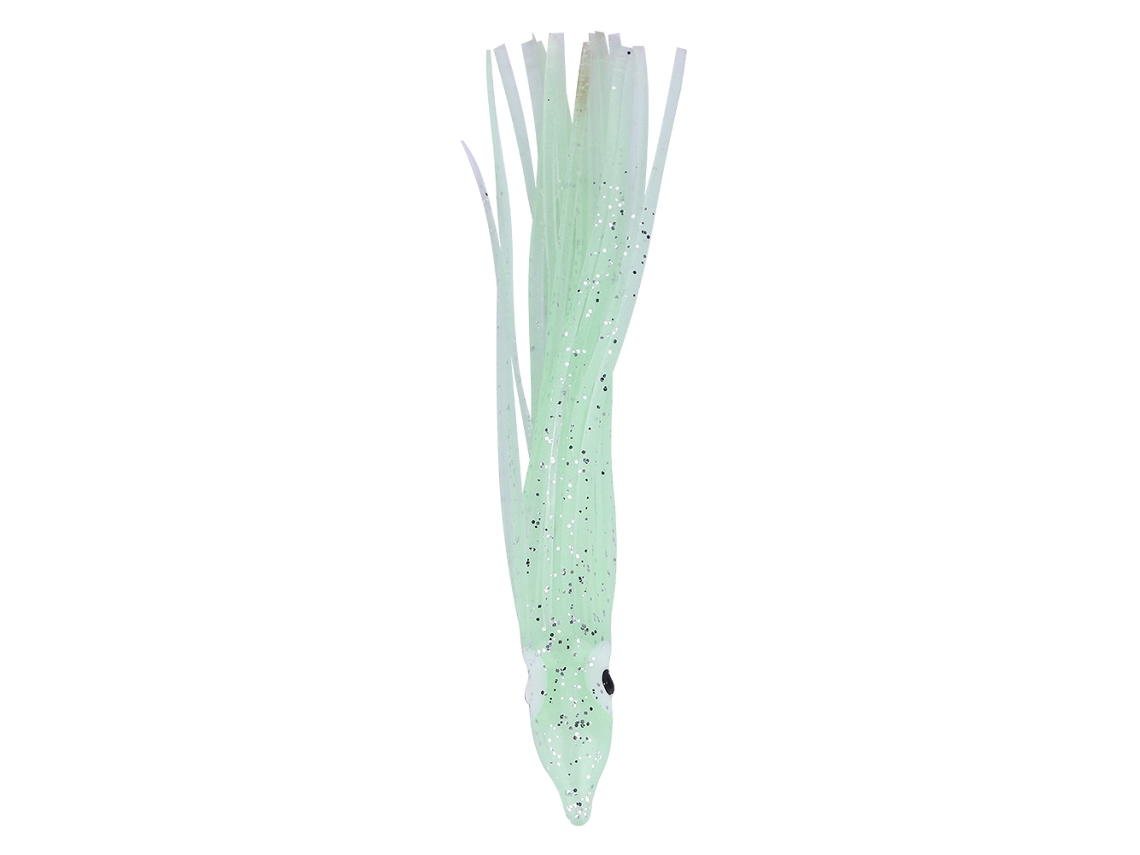 Isca de Pesca Mini Lula Forma Luminosa Branca 10un