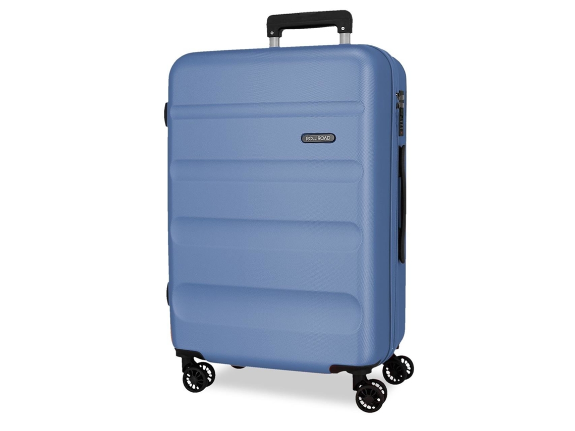 Mala De Viagem Médio 65cm 4r Roll Road Flex Azul Denim