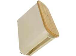 Caixa Organizadora De Papel Higiênico, Bege E Branco, 45x15x35cm