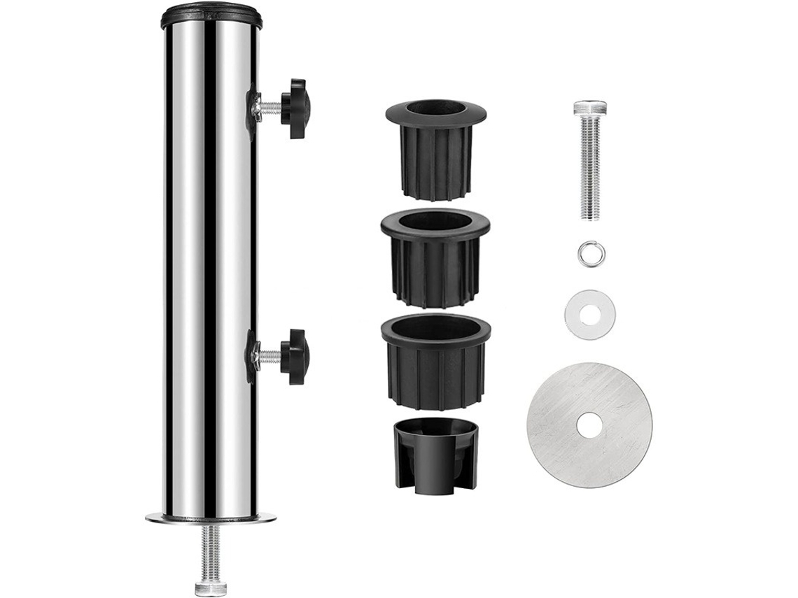 Suporte De Guarda Sol Universal Aço Inoxidável Com Buchas E Parafuso Elysve