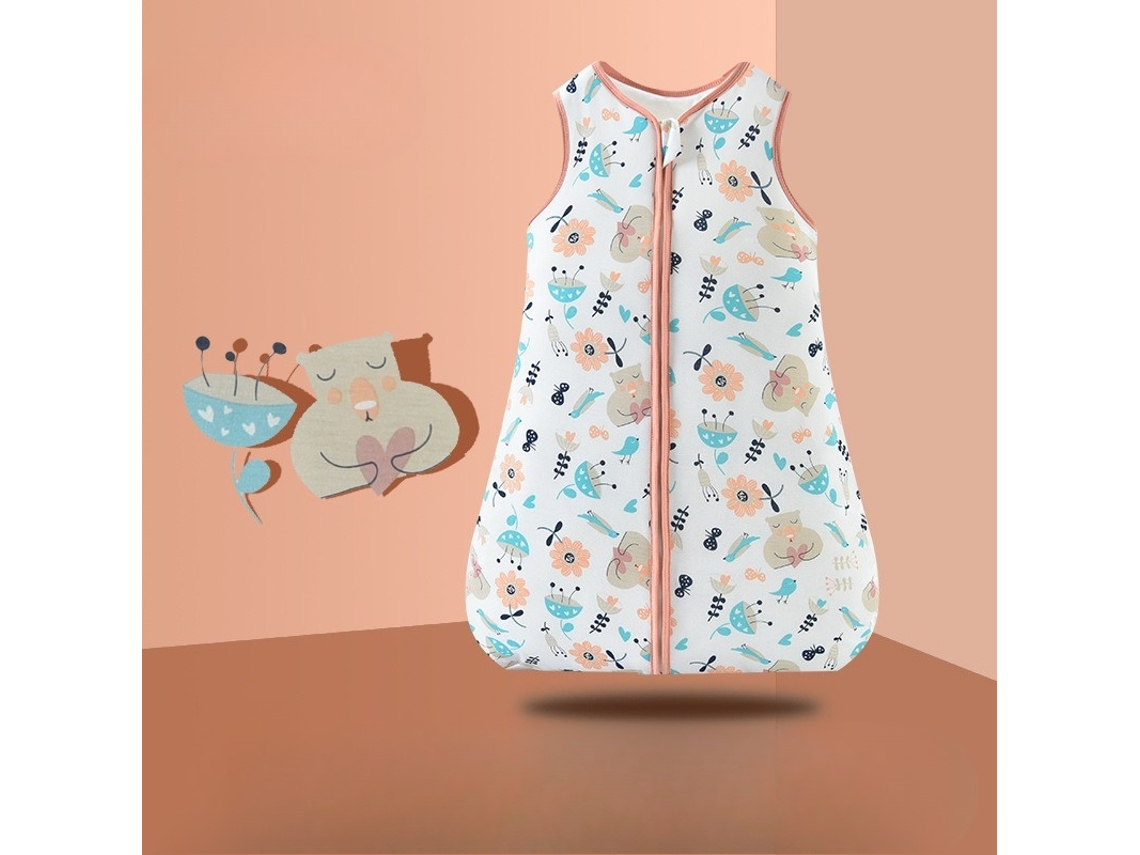 Saco De Dormir Algodão Bebé 3-12 Meses Fecho Duplo S Laranja Panoona