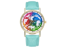 Relógio de pulso analógico Fashion Quartz com mostrador redondo (verde menta)