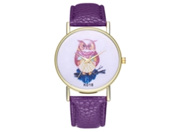 Reloj De Pulsera De Aleación Analógico De Cuarzo Con Dial Redondo Para Parejas Morado