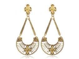 Brincos Pendentes Liga Geométrico Vintage Feminino Ouro Moda