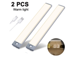 Lx, 2 Peças Luminária de Guarda, Roupa Ultrafina com Sensor de Presença, Prata 20cm Luz Amarela Quente BRILVIBERA