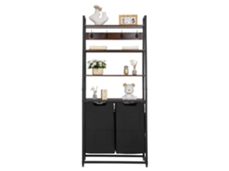 Cesto de roupa suja Vevor de 4 níveis com prateleiras e ganchos, 2 seções, preto