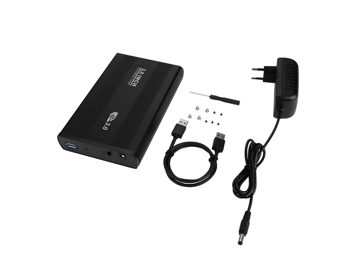 Enclosure Case Para Hd Sata Usb 3.0 De 3,5 Polegadas, Caixa De Disco Rígido Externo, Preto