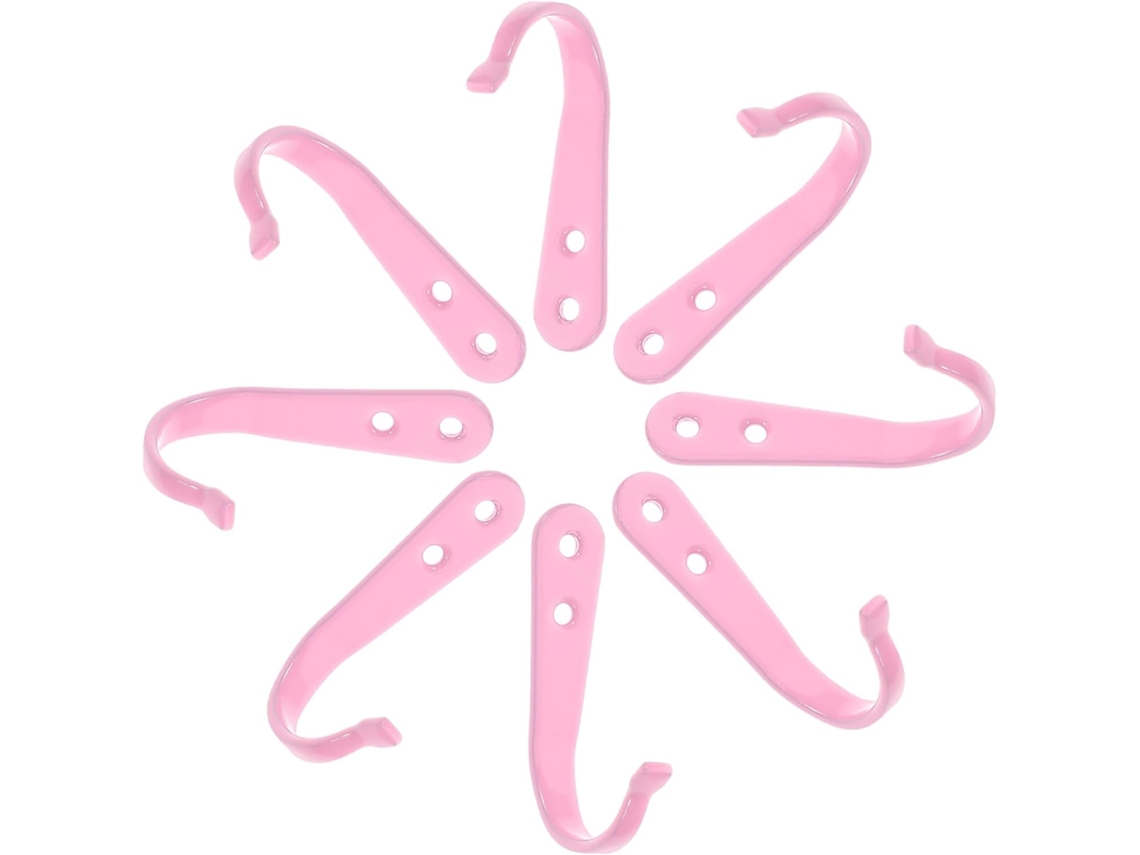 Ganchos De Parede Simples Com 16 Parafusos Incluídos, Ferro Rosa, 8