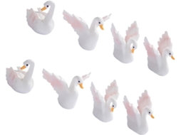 Inoomp 8 Miniaturas de Cisnes Feitas de Resina Robusta, Realistas e Leves, para Jardins de Musgo e Terrários Caseiros, CHABERLU