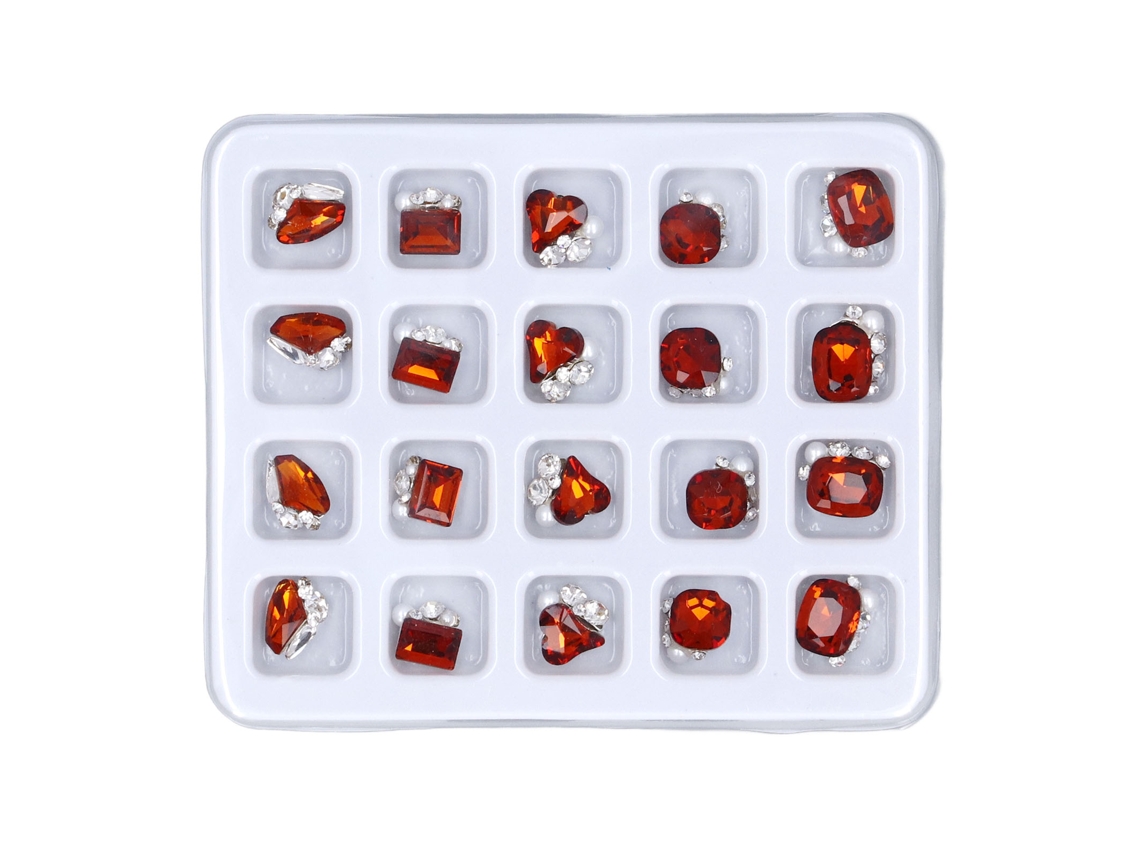 20 Peças De Pedras Strass Cristal 3d Para Unhas Artístico Acessórios Brilhantes Decoração Conjunto De Strass Para Salão De Beleza 06